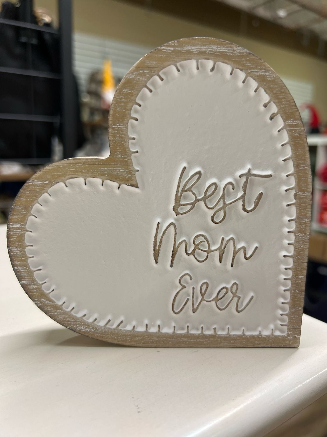 Best Mom Ever Carved Heart