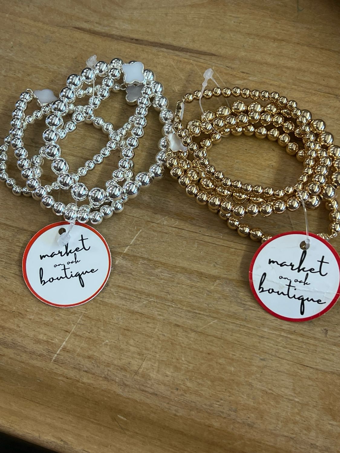 Set of 4 Beaded Stretch Bracelets