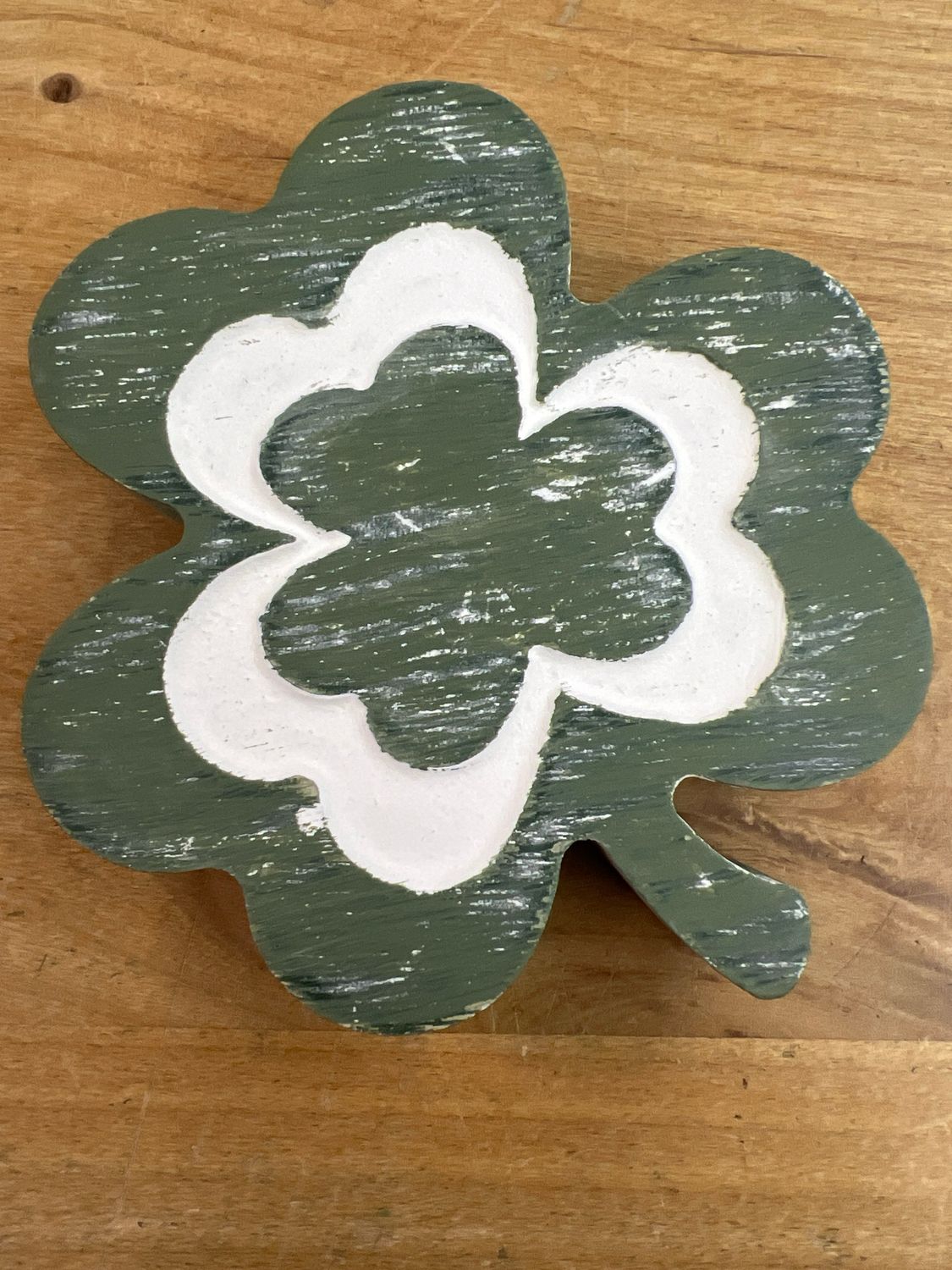 Dark Green Carved Shamrock