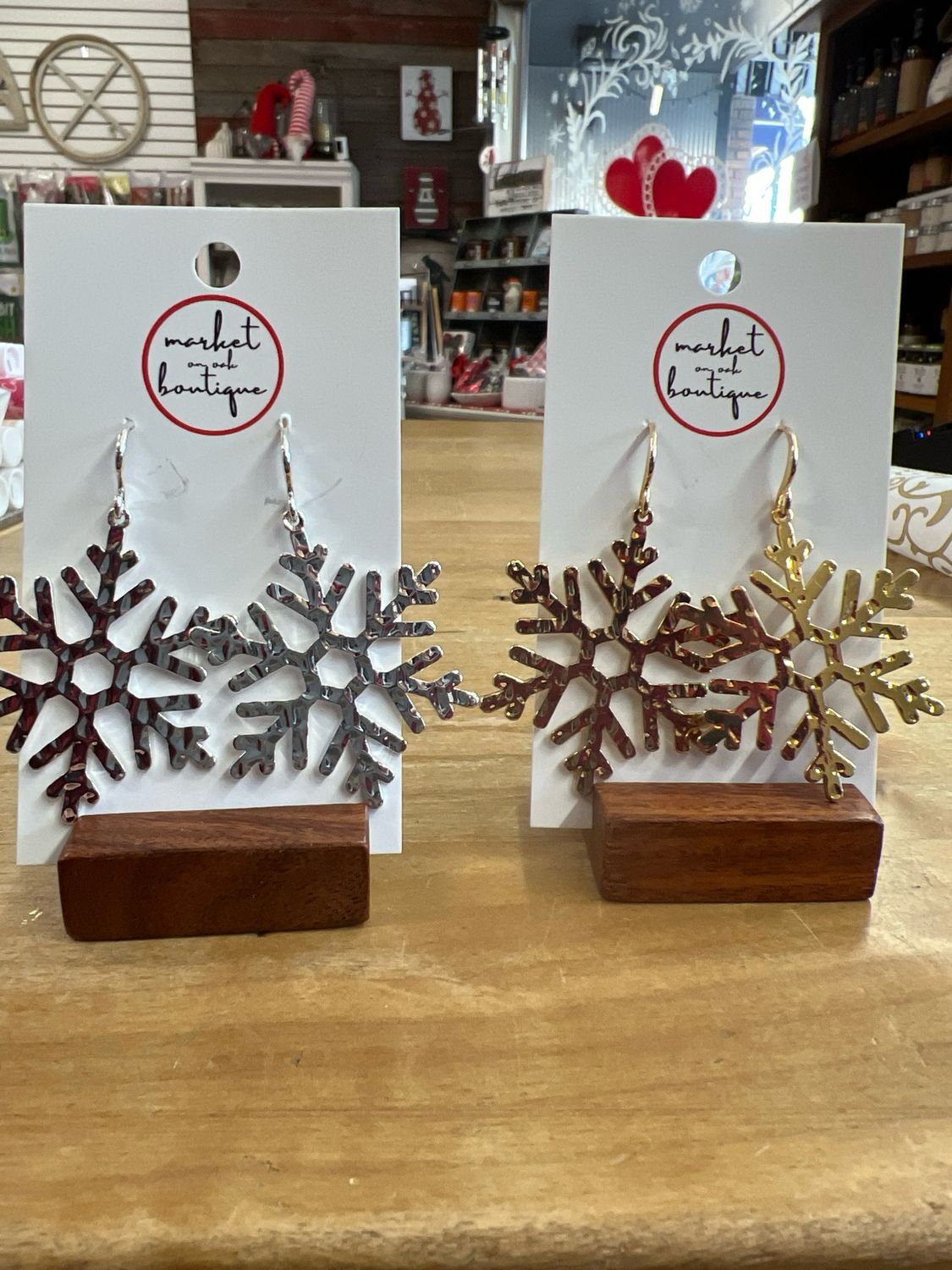 Hammered Snowflake Earrings