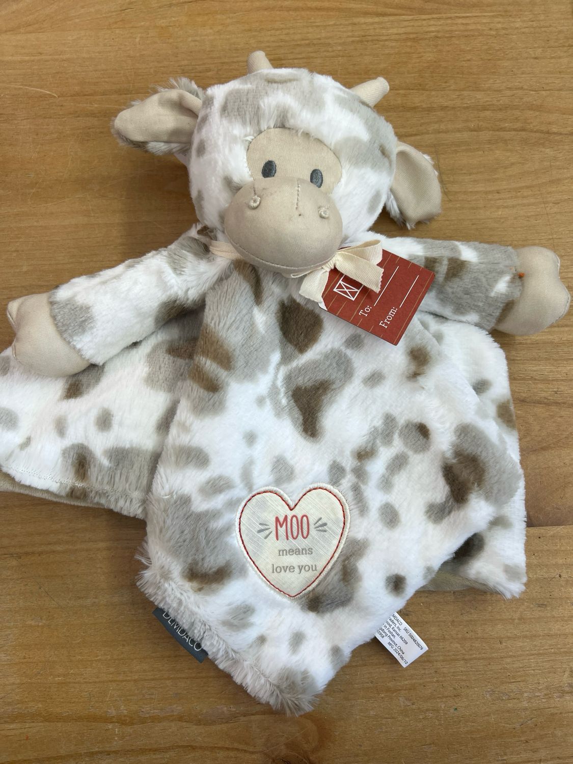 Barnyard Cow Rattle Blanket