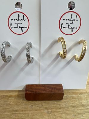 Channel Set Rhinestone Hoops Channel Set Rhinestone Hoops