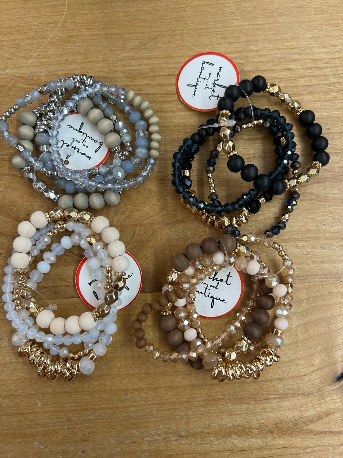 Set of 4 Ringlet Beaded Bracelets