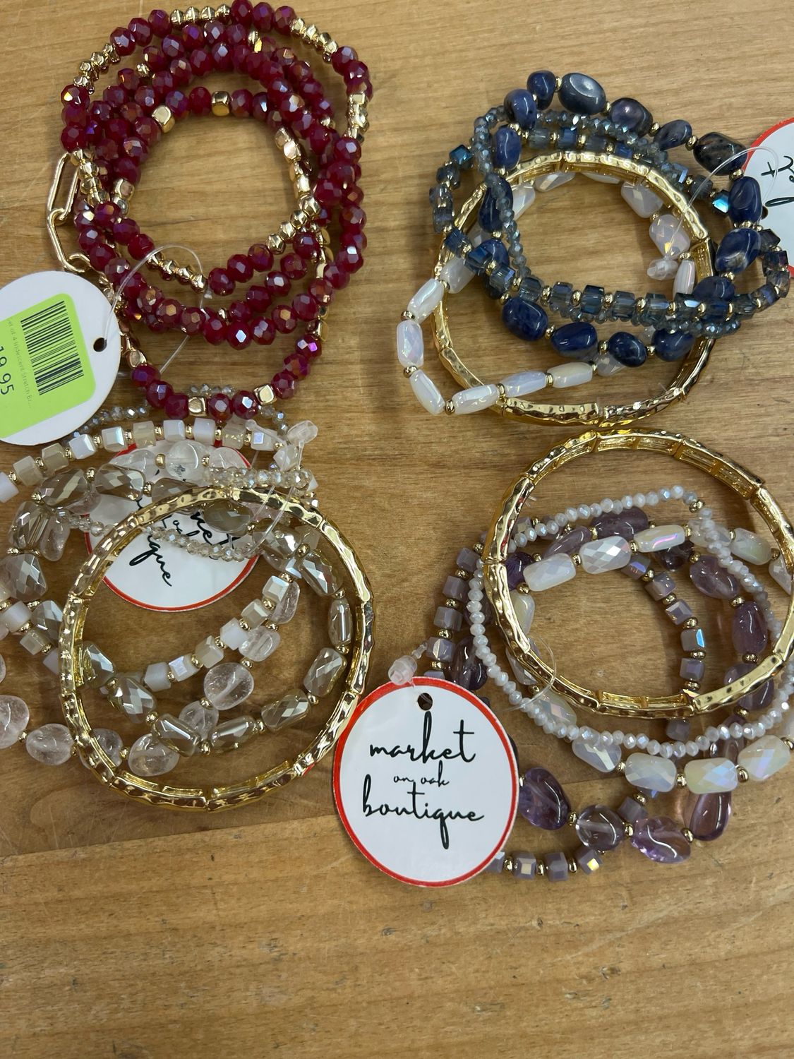 Set of 4 Iridescent Stretch Bracelets