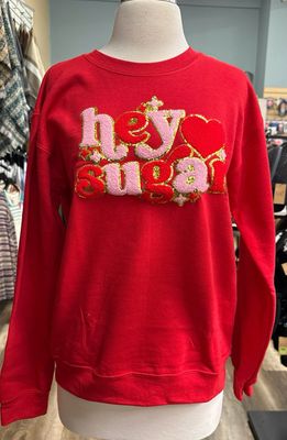 Hey Sugar Chenille Patch Sweatshirt