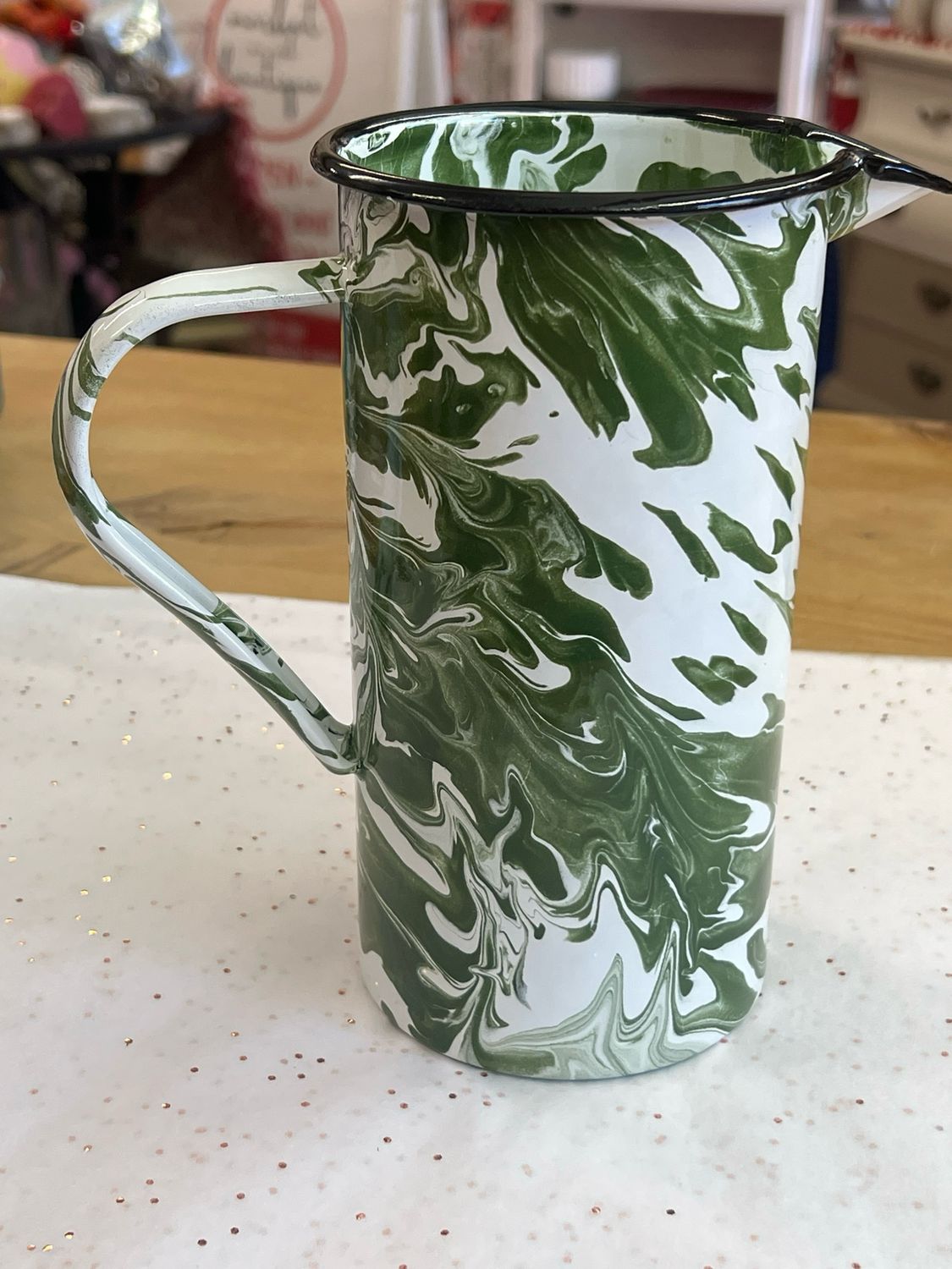 40 oz Green Enameled Pitcher