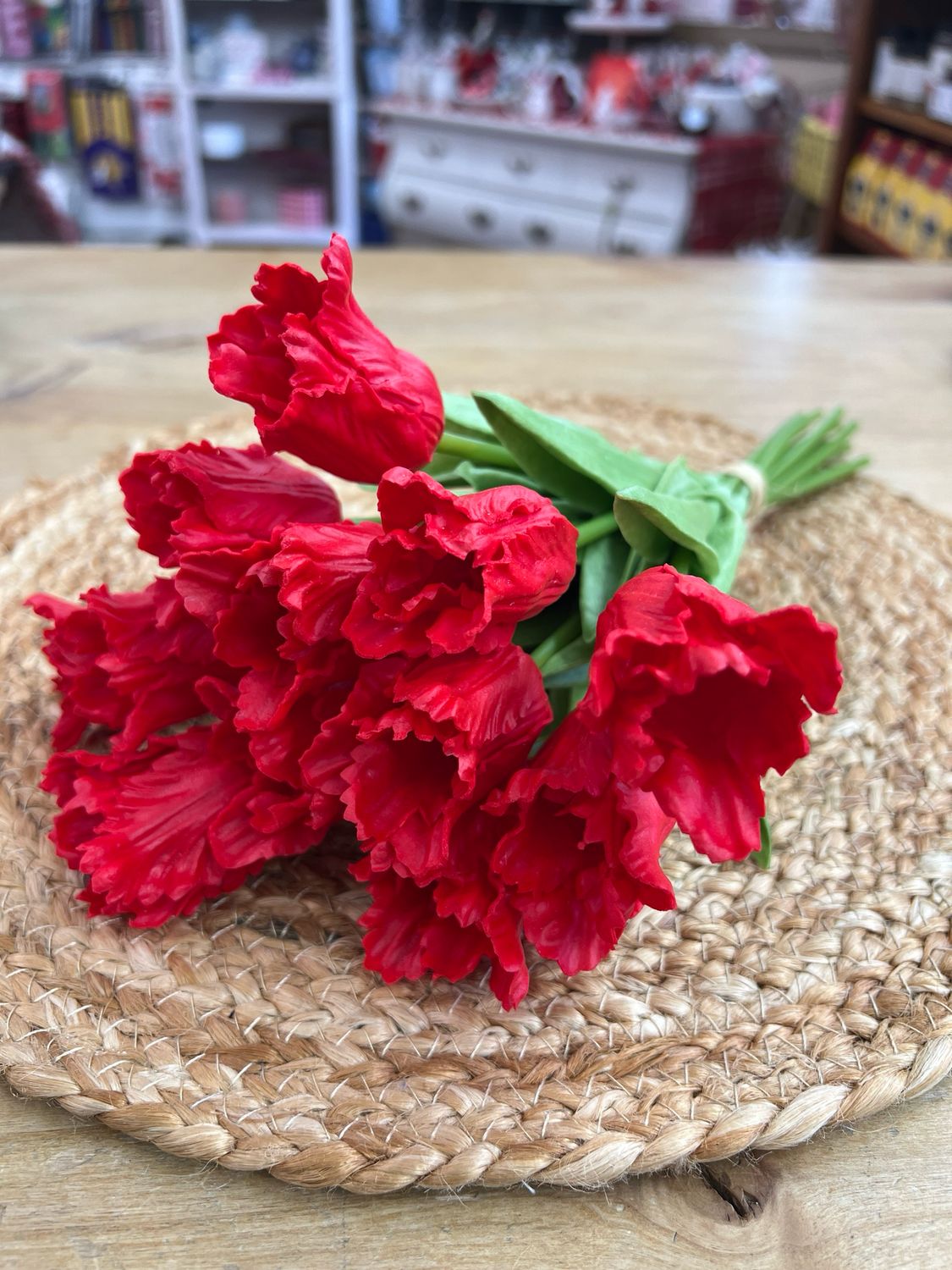 Real Touch Red Tulips Bunch