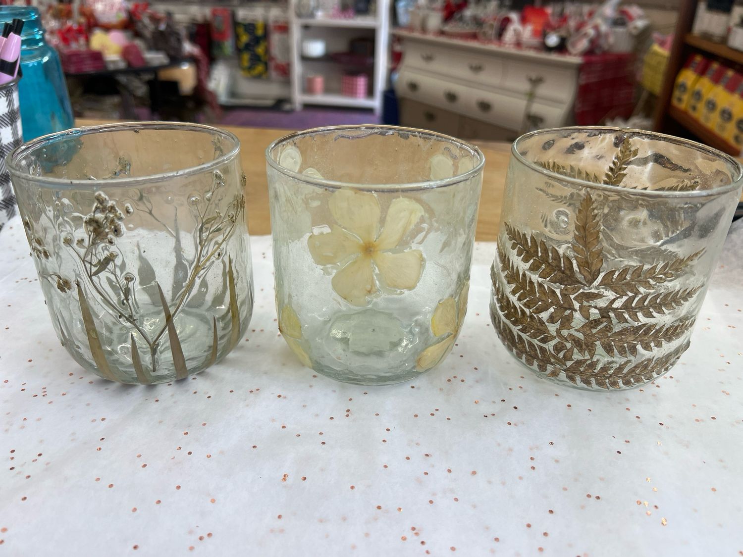 Pressed Floral Votives Pressed Floral Votives