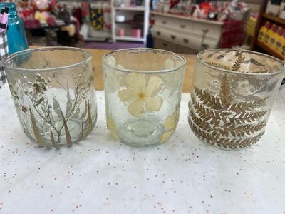 Pressed Floral Votives Pressed Floral Votives