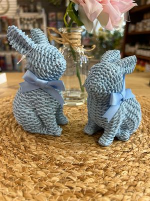 Blue Woven Bunnies