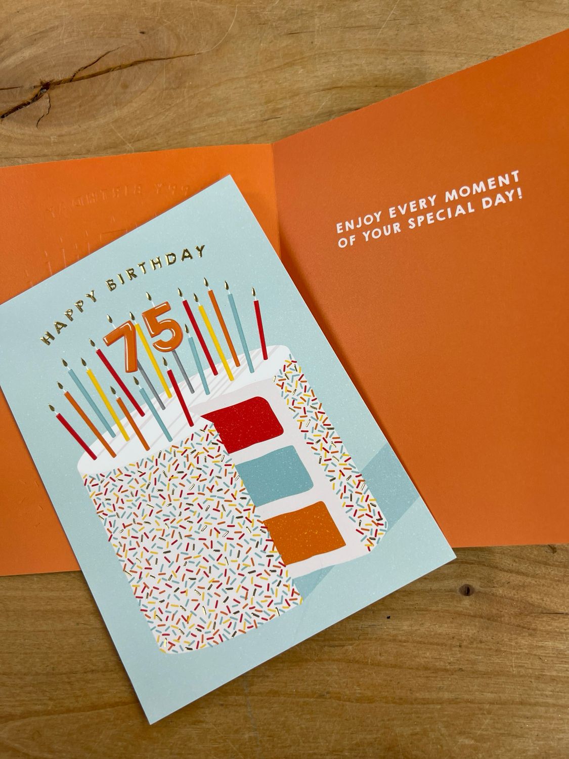 75th Birthday Cake Card