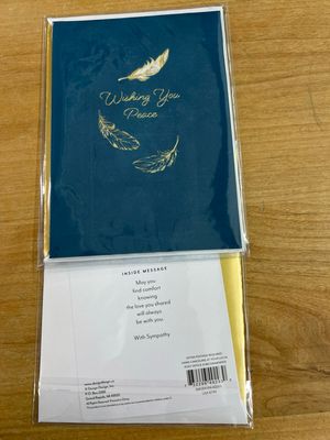 Gilded Feathers Sympathy Card