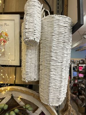 White Grass Hanging Baskets