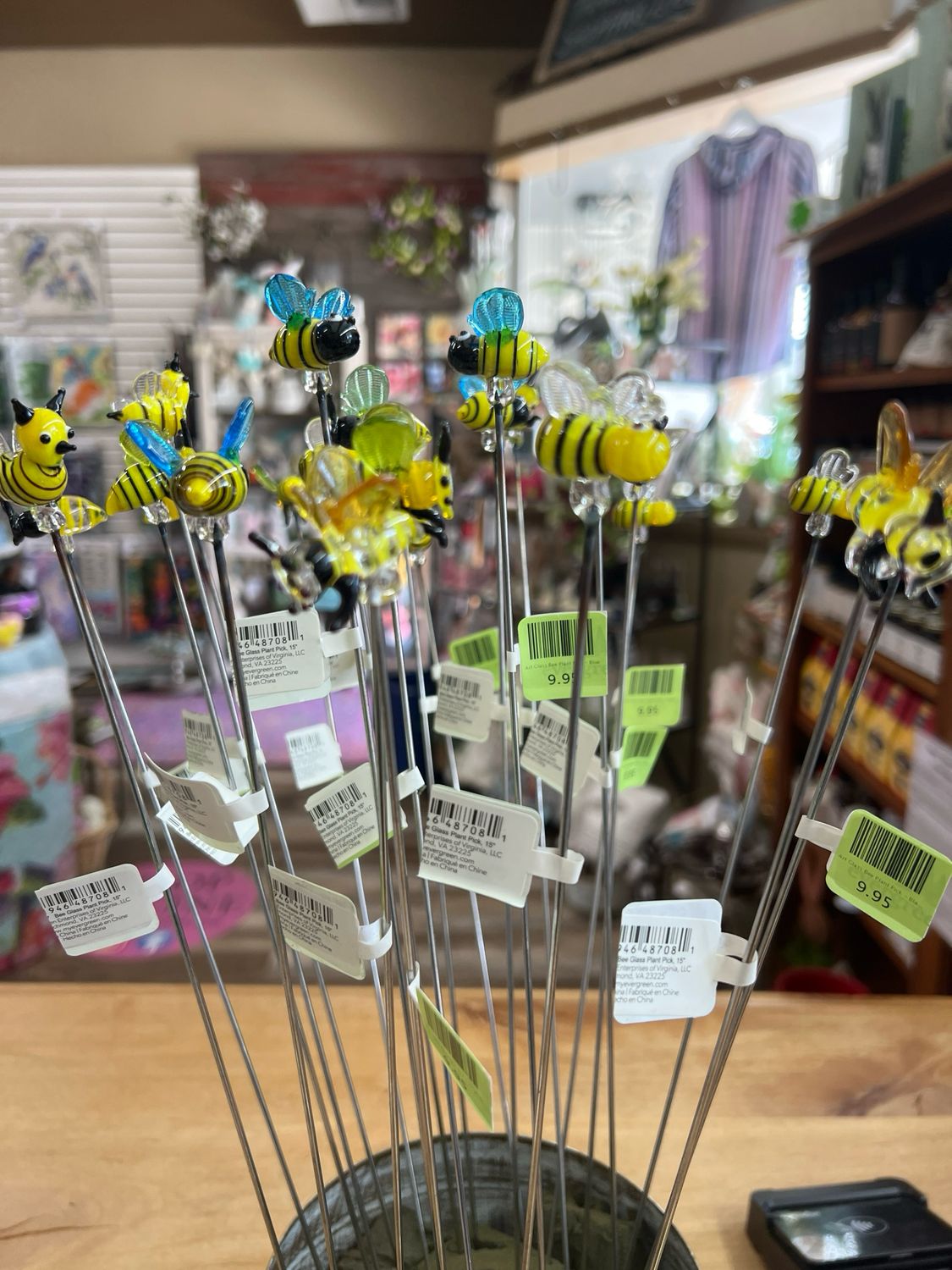 Art Glass Bee Plant Pick Art Glass Bee Plant Pick