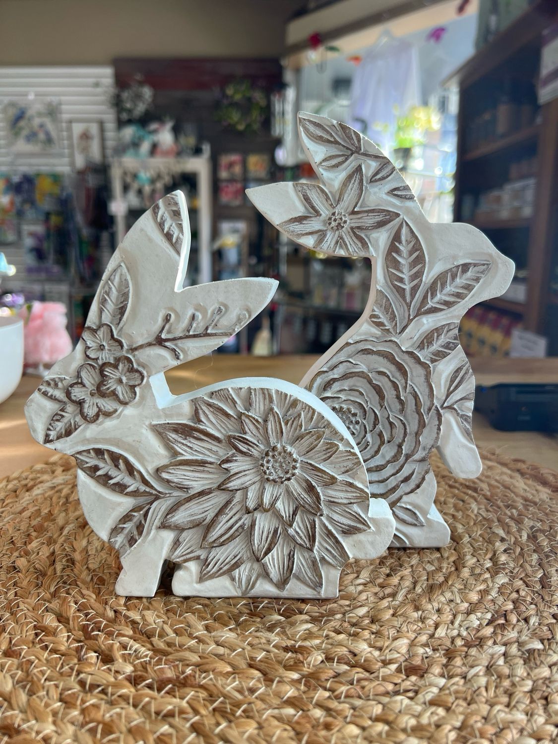 Carved Resin Rabbits Carved Resin Rabbits