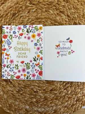 Flowers Friend Birthday Card