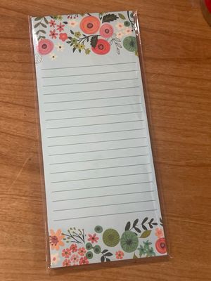 Teal Flowers List Pad