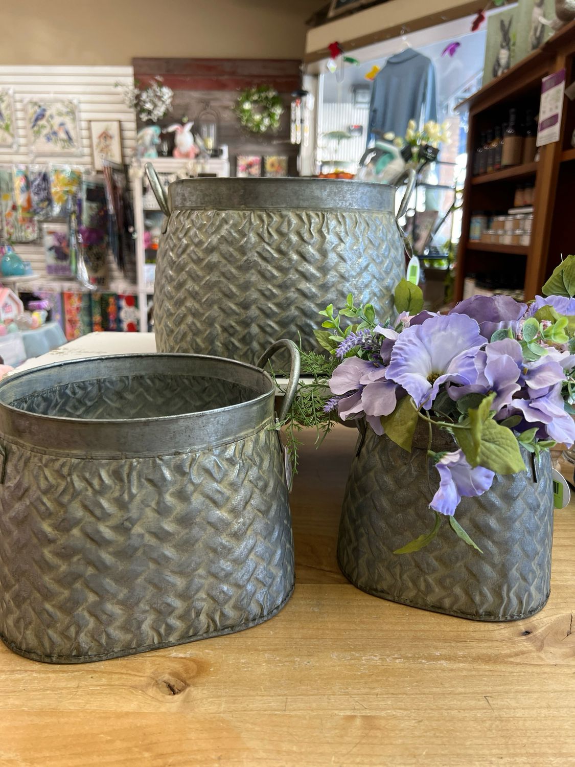 Basket Weave Metal Basket