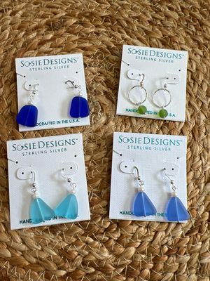 Eco Sea Glass & Sterling Earrings Eco Sea Glass & Sterling Earrings