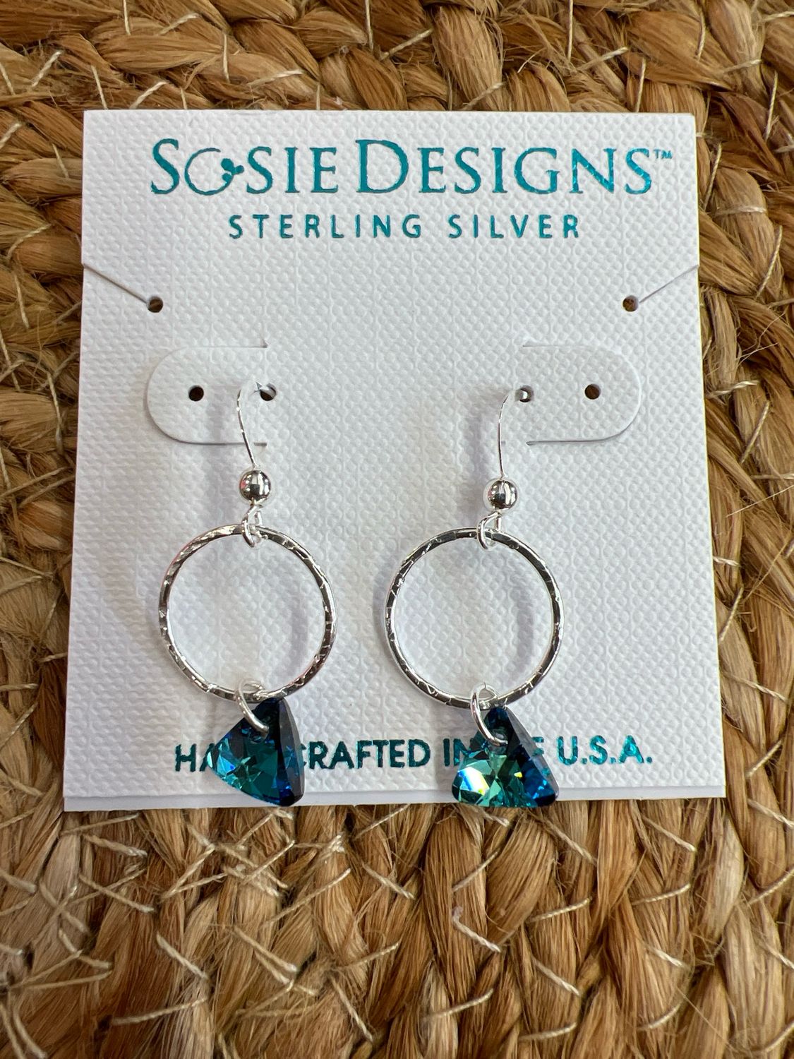 Sterling Silver Bermuda Blue Earrings