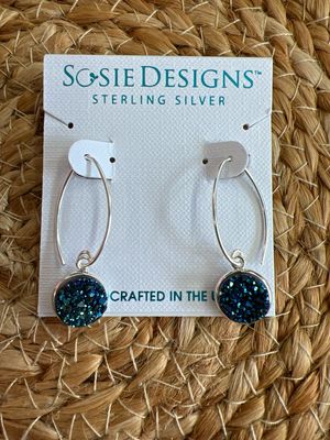 Sterling Silver Druzy Earrings Sterling Silver Druzy Earrings