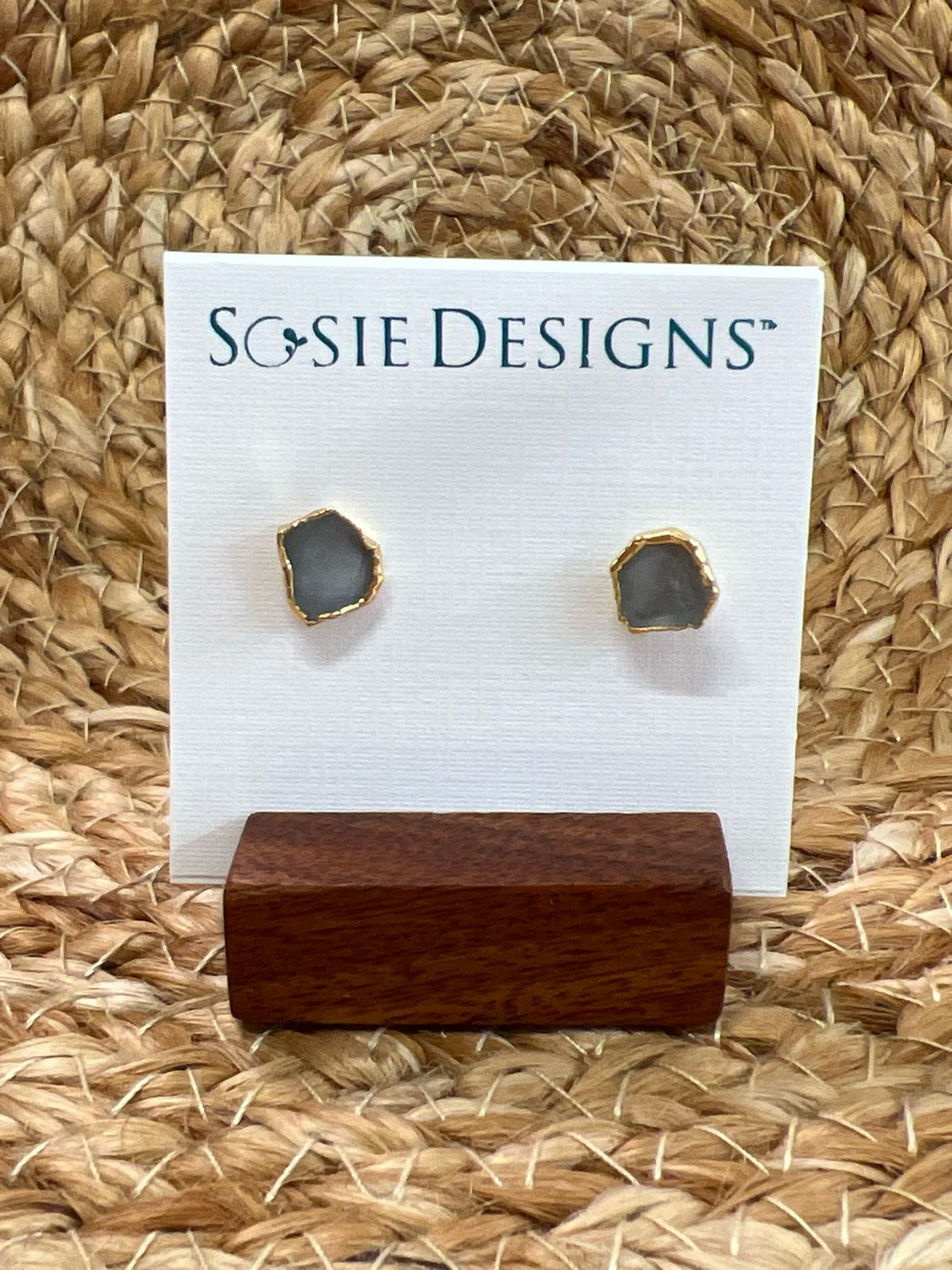 Gold Raw Aquamarine Earrings