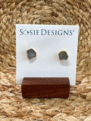 Gold Raw Aquamarine Earrings Gold Raw Aquamarine Earrings