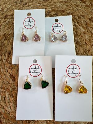 CZ Triangle Drop Earrings CZ Triangle Drop Earrings