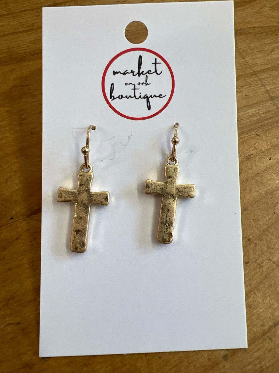 Chunky Gold Cross Earrings