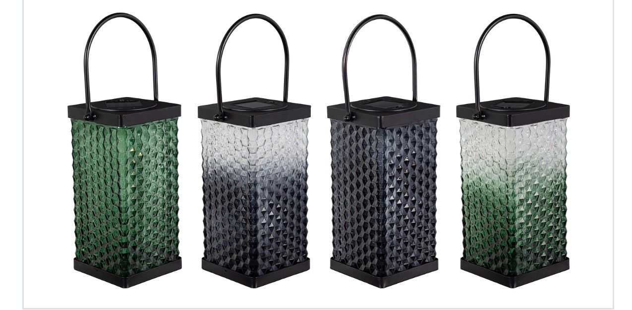 Solar Glass Square Lantern