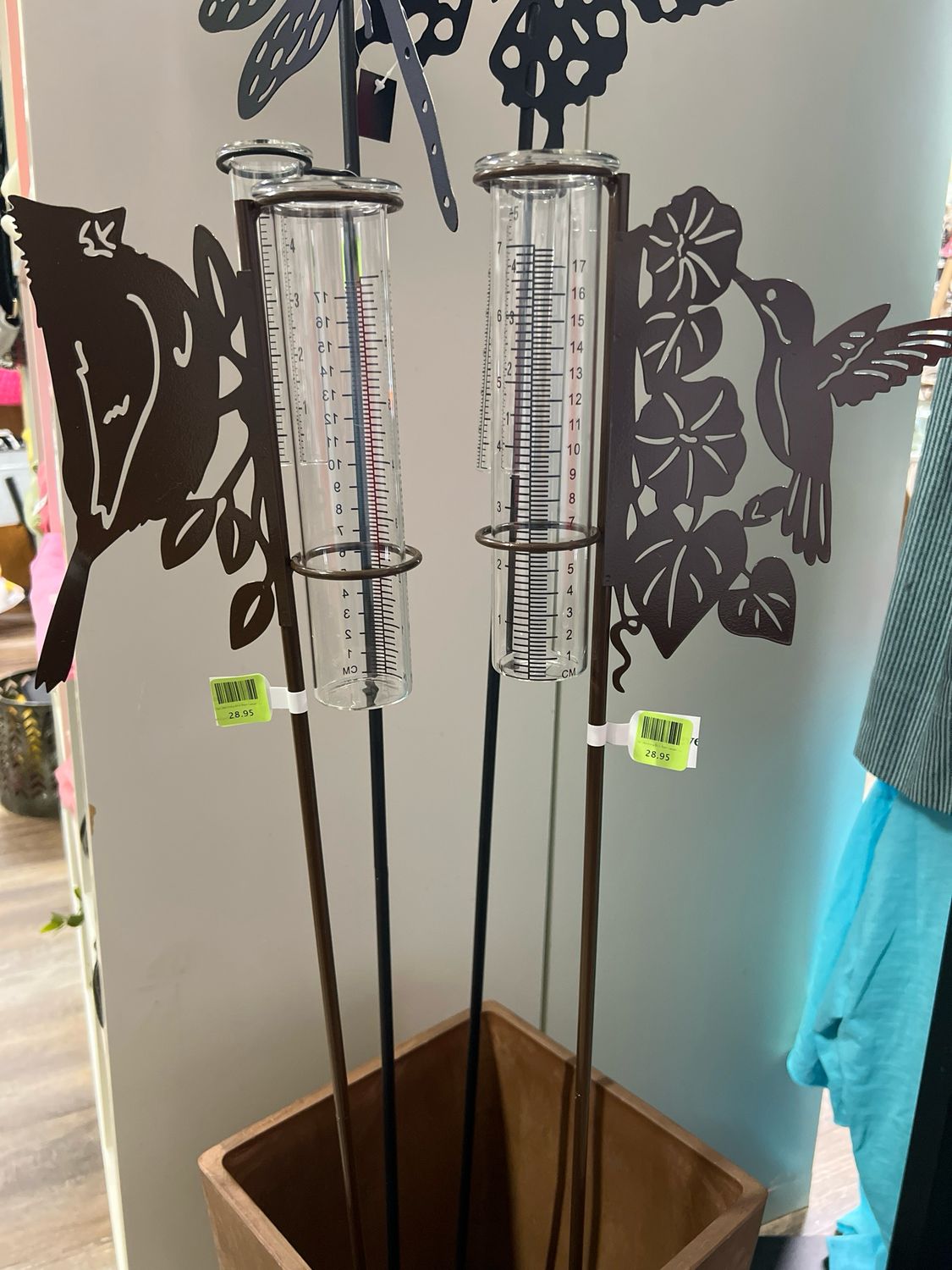 36" Perching Bird Rain Gauge