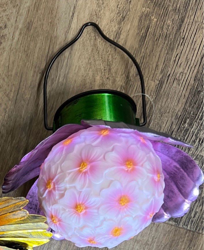 31.5" Solar Floral Hanging Lantern 31.5" Solar Floral Hanging Lantern