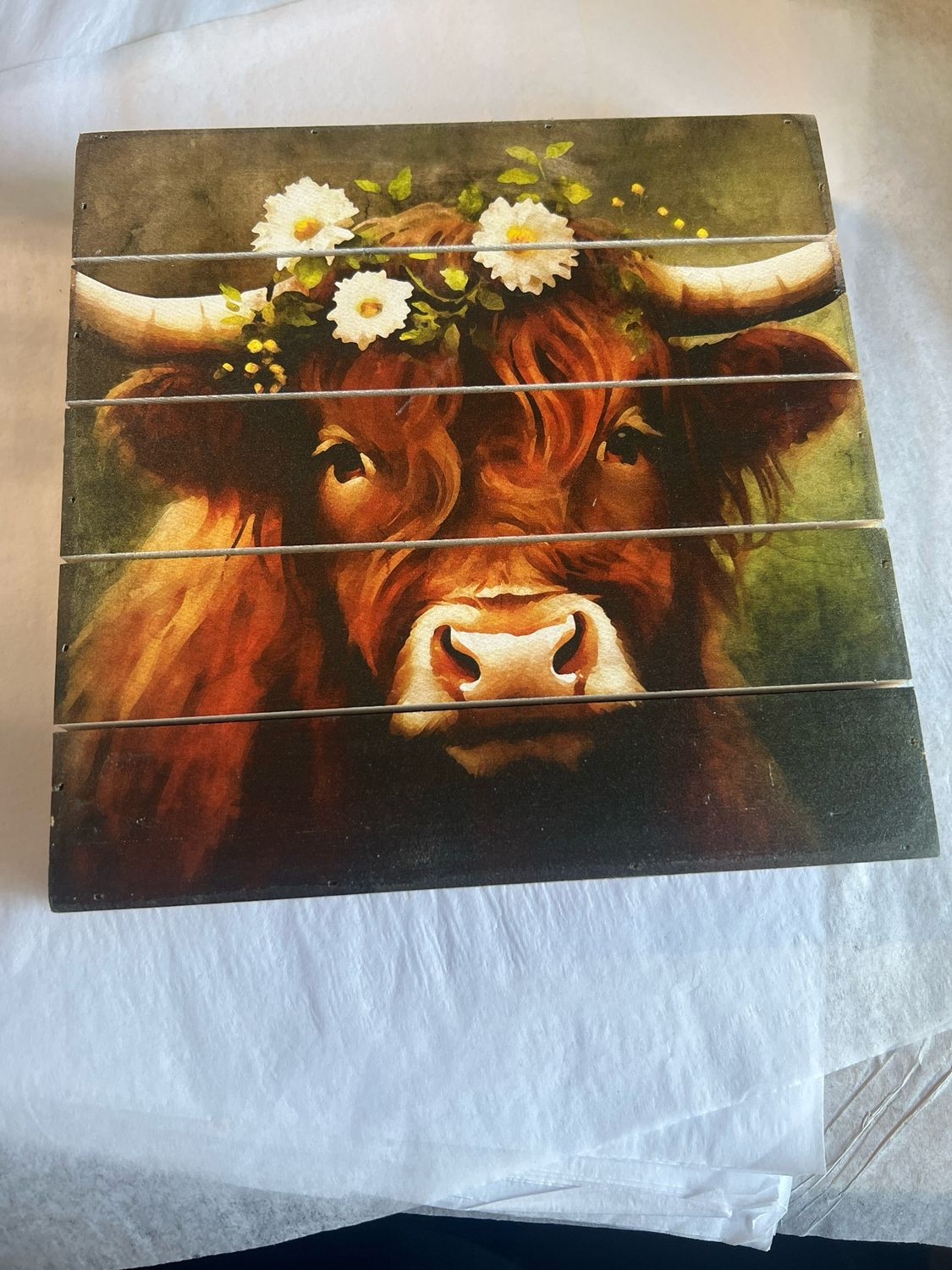 8&quot; Floral Highland Cow Print