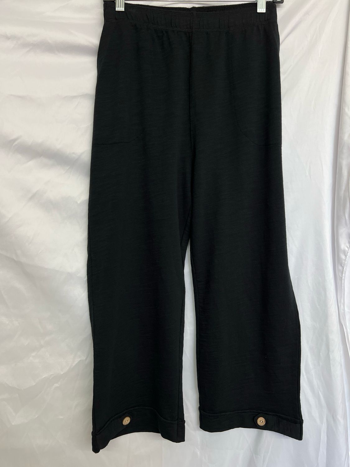 Black French Linen Crop Pant