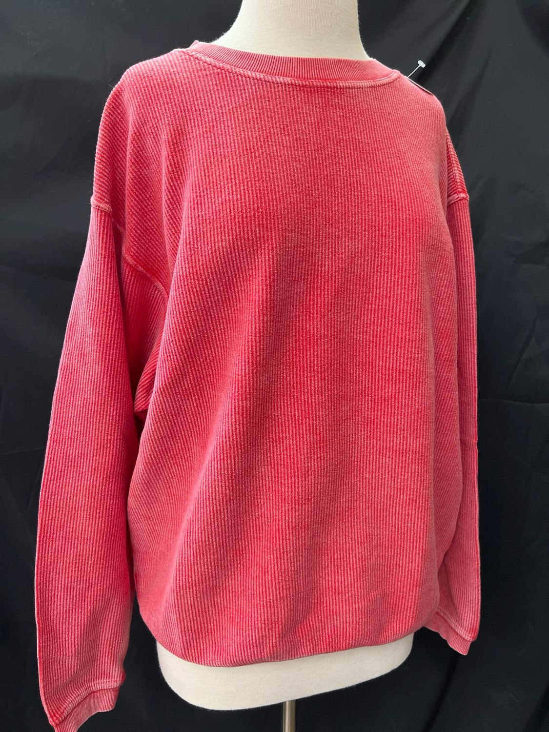 Crimson Corded Sweatshirt