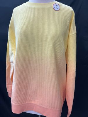 Ombre Corded Crew - Yellow/Peach