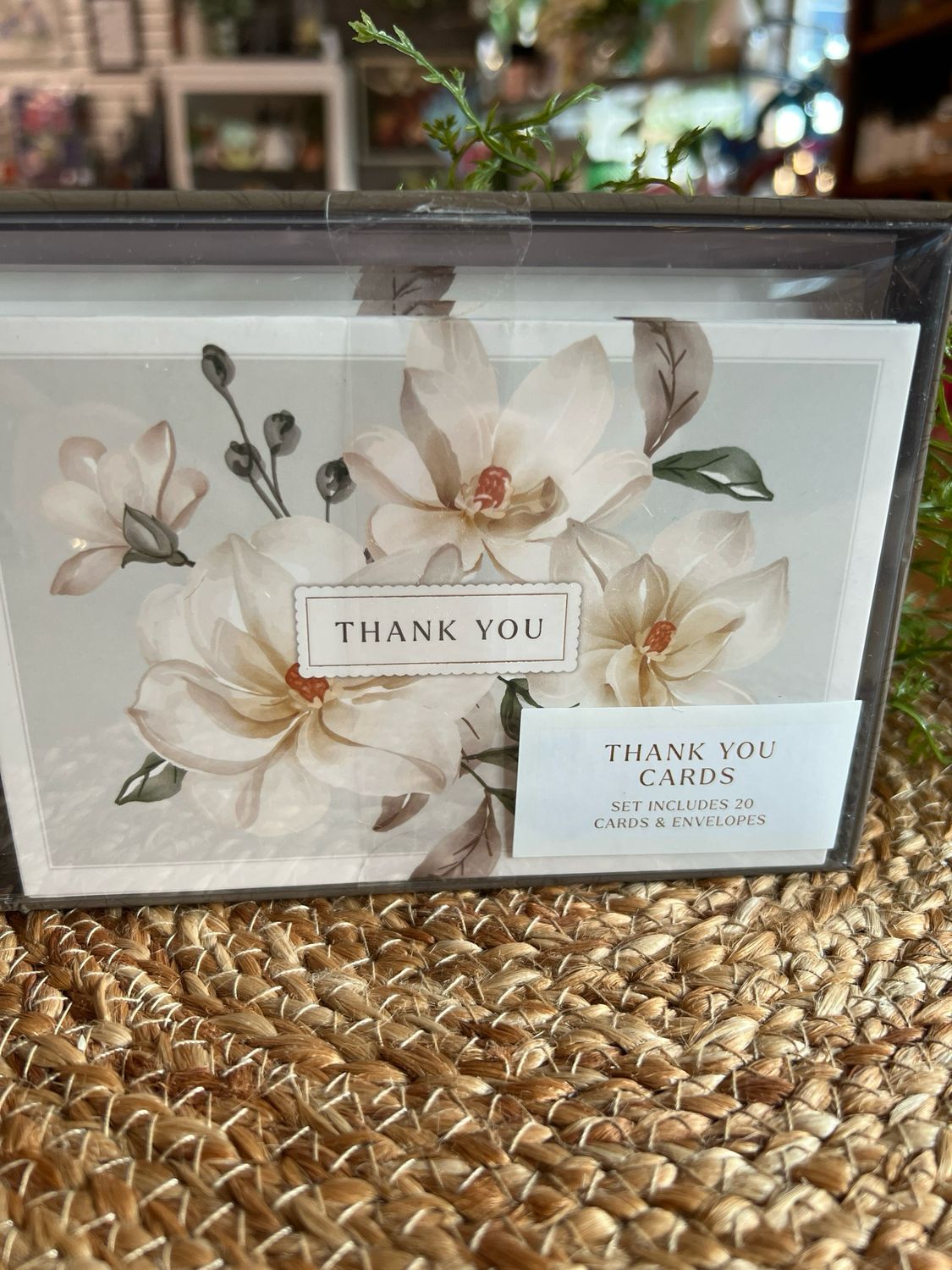 White Floral Boxed Thank You Cards