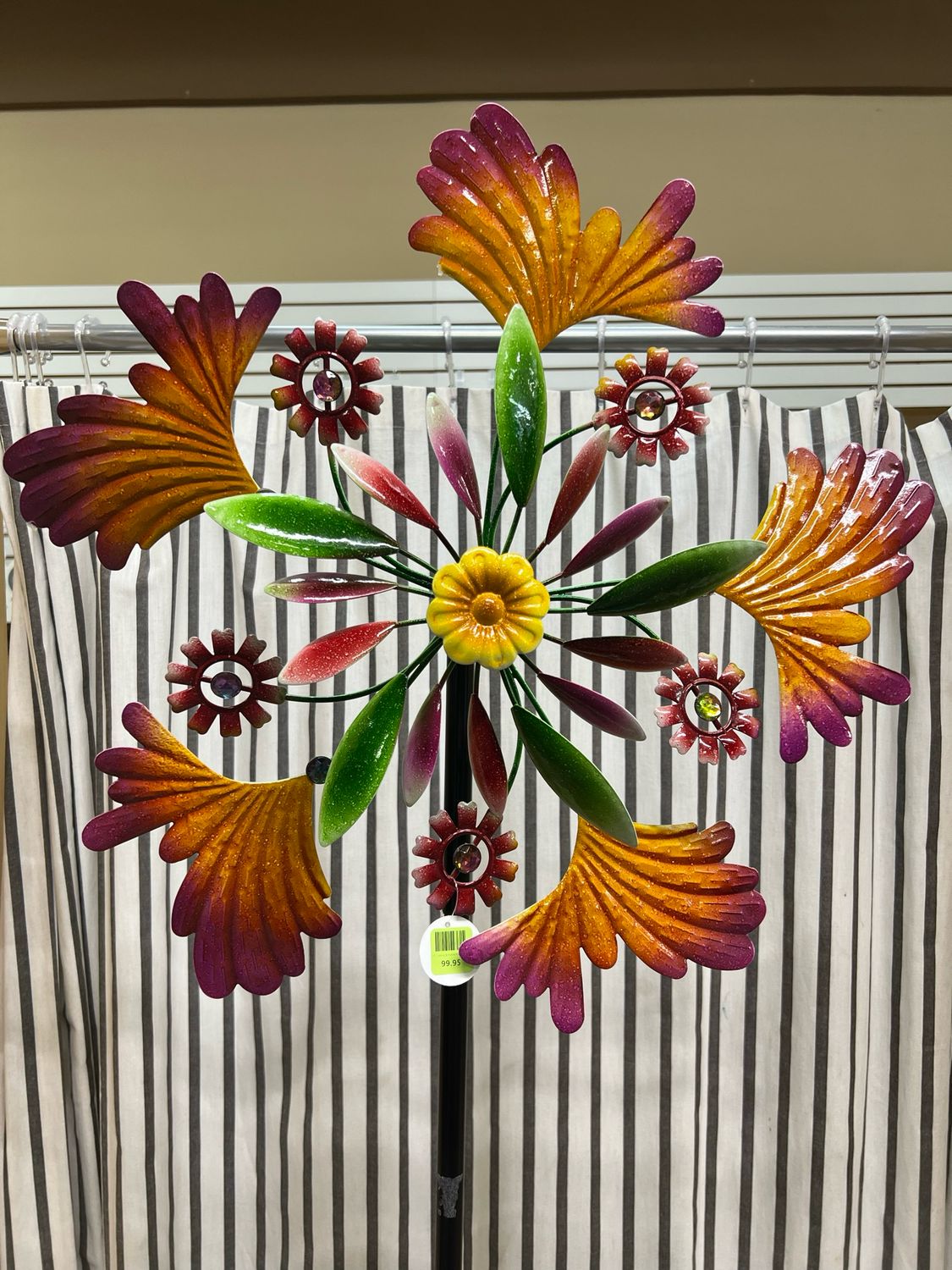 75" Yellow &amp; Purple Floral Spinner