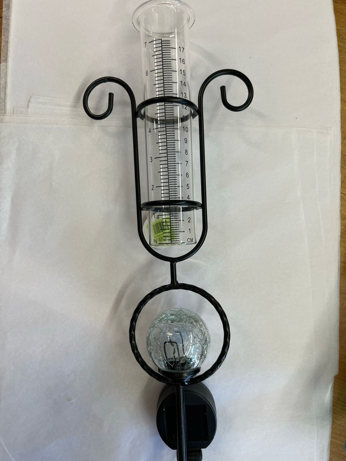 Rain Gauge with Solar LIght