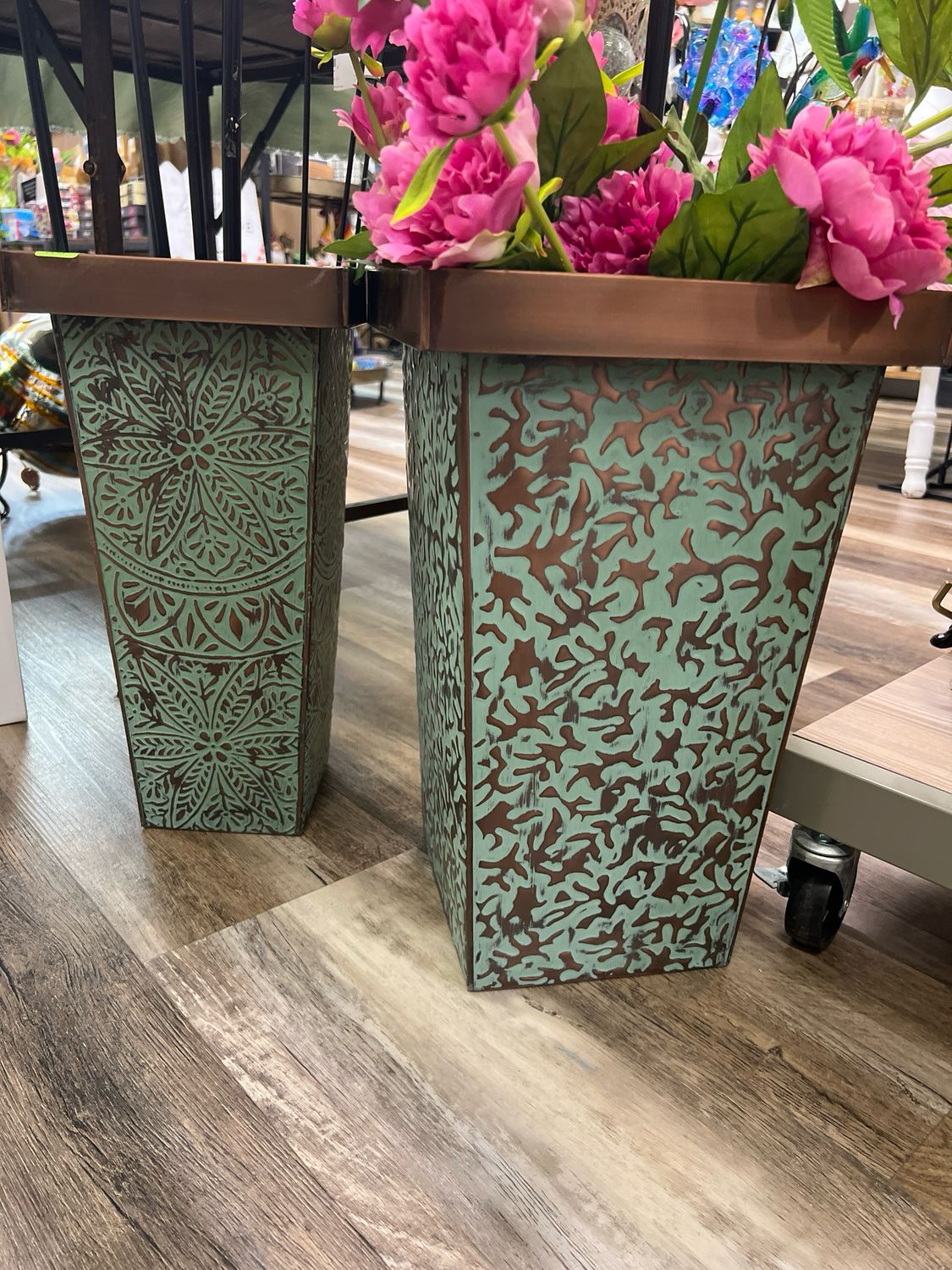 Square Embossed Planters Square Embossed Planters