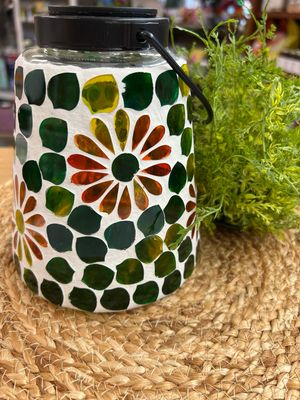 Flower Mosaic Solar Lantern