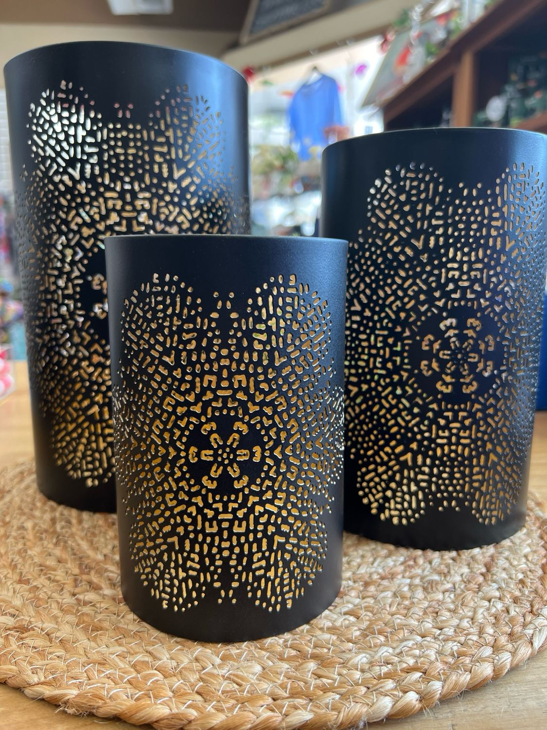 Black Mandala Cylinders