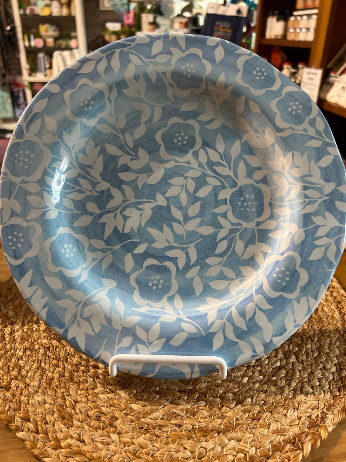 Cottage Blue Melamine Dinner Plates/4