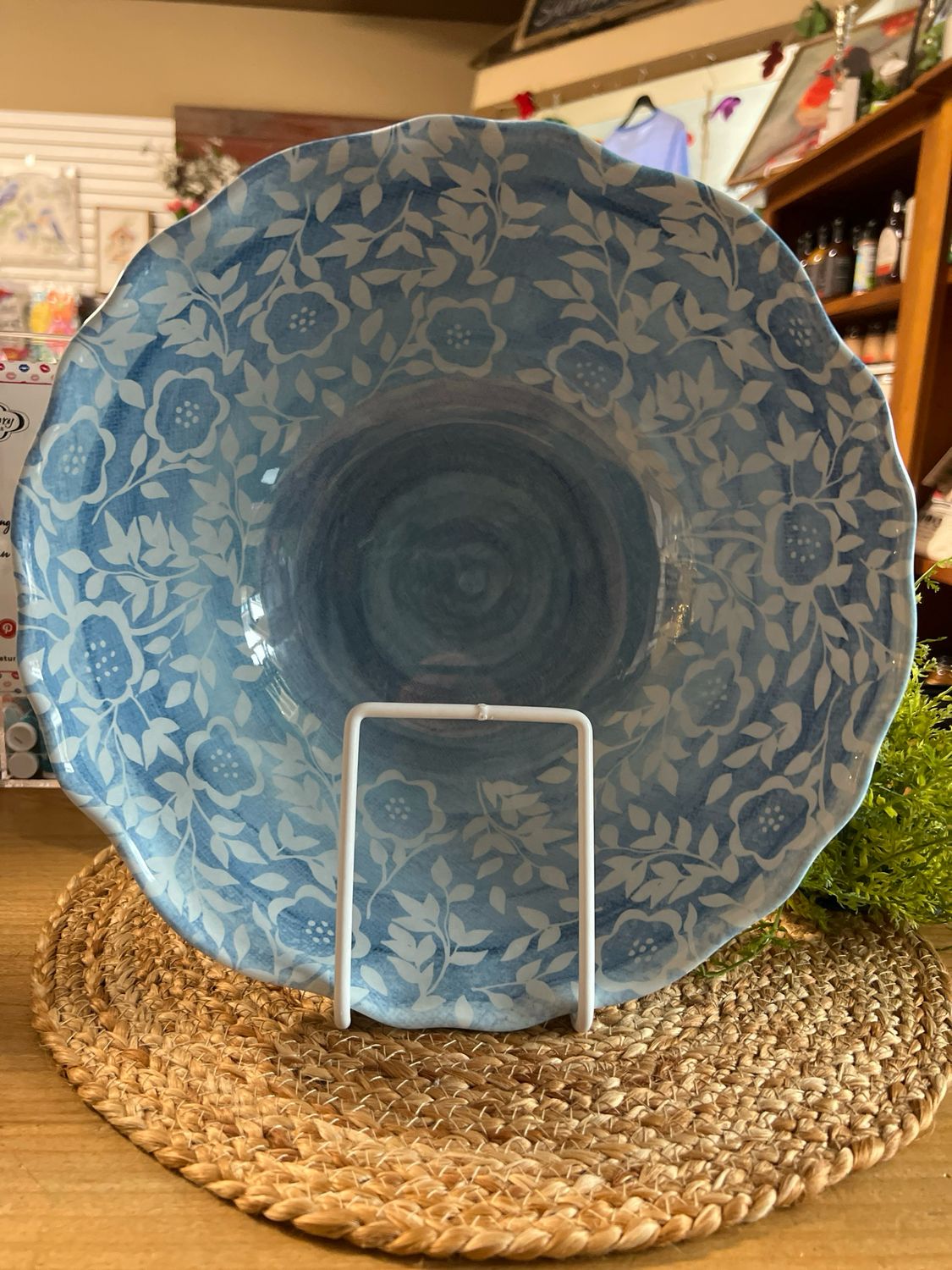 Cottage Blue Melamine Serving Bowl