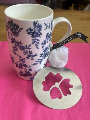 Cottage Floral Mug &amp; Stencil Set