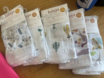 LuluJo Cotton Security Blanket 2Pk