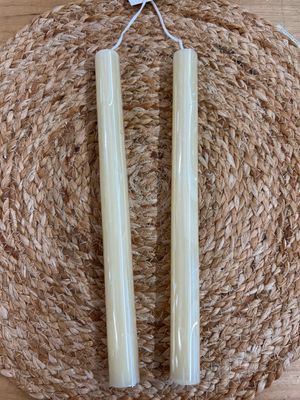 10&quot; Straight Ivory Candles - Set/2