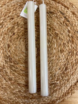 10&quot; Straight White Candles - Set/2