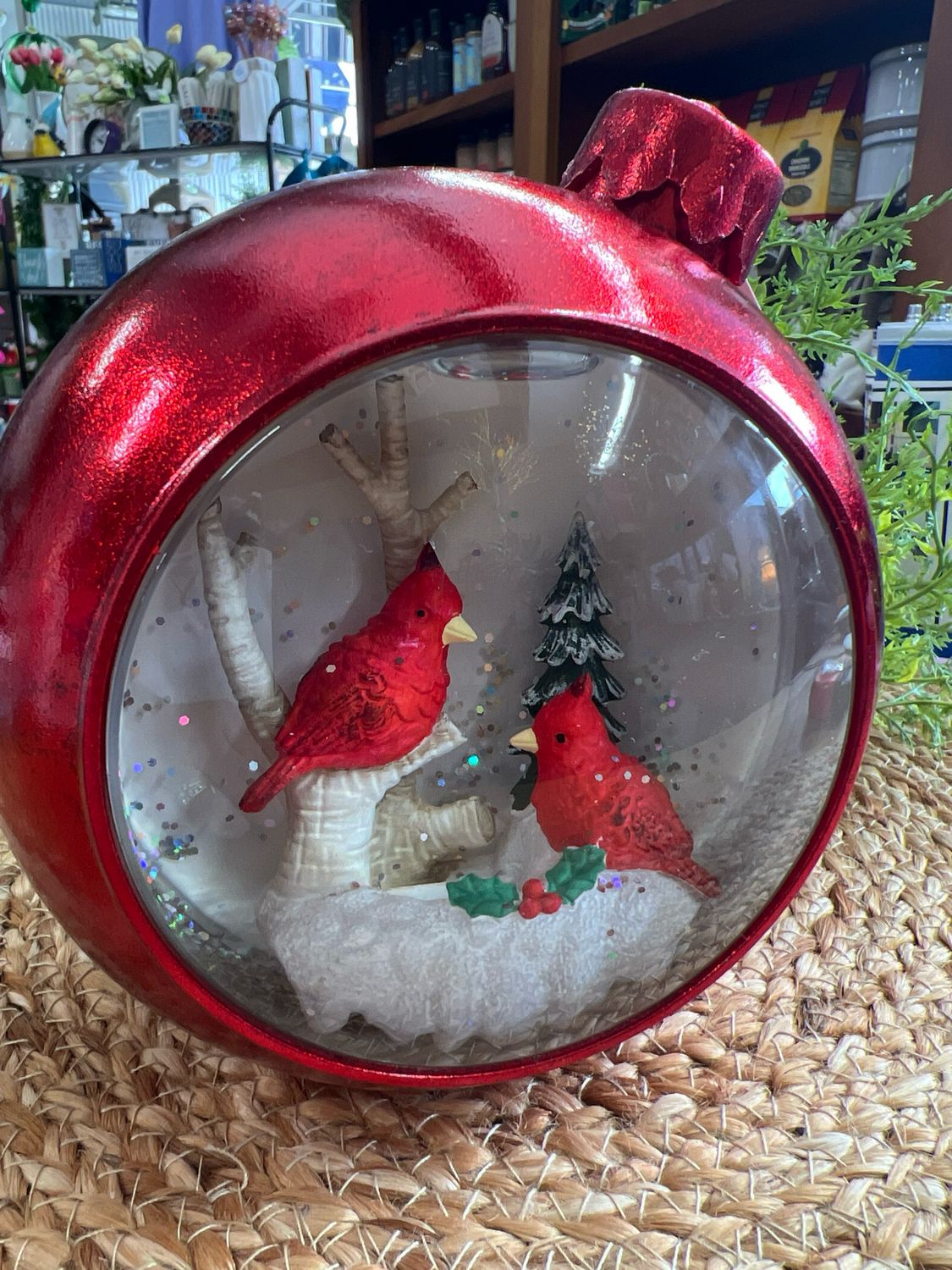 Lighted Musical Cardinal Globe Lighted Musical Cardinal Globe