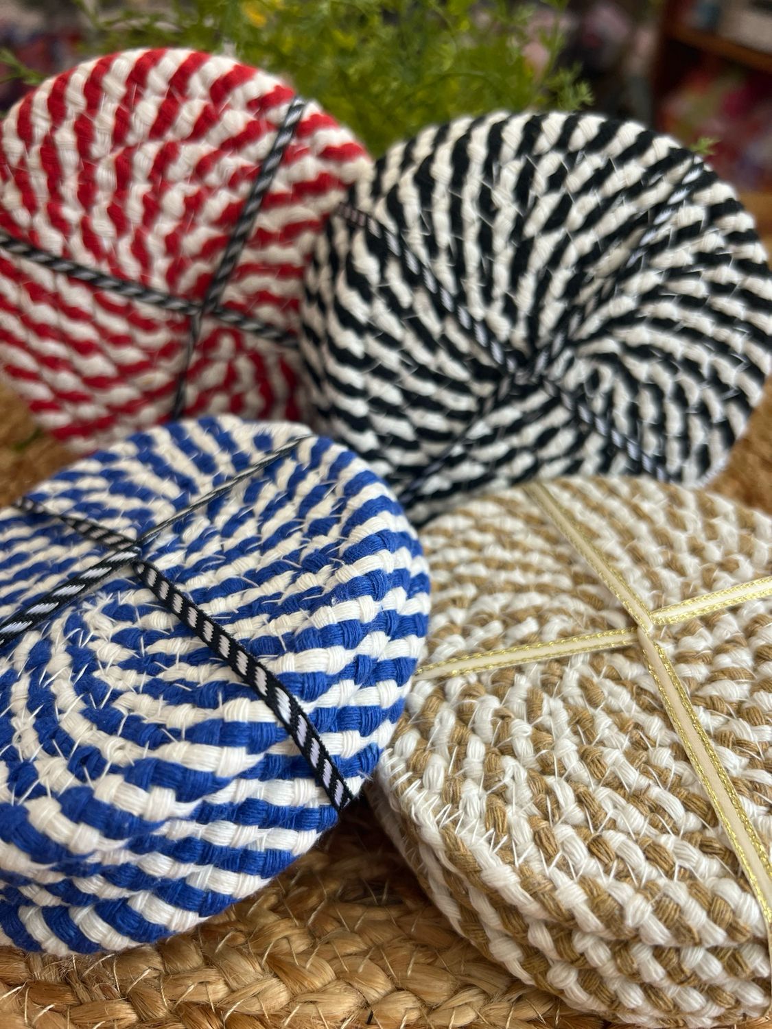 Striped Cotton Coasters